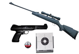 Pistolet a plomb à air comprimé ou c02 de différentes marques (gamo, diana)  jusqu'au plus puissant (20 joules).